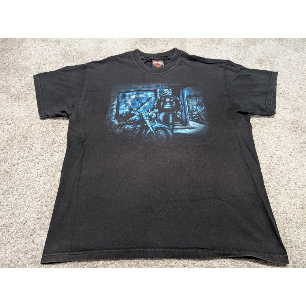 Harley-Davidson T-Shirt Men L Black Top Dog Kutter HD Eagle Graphic Biker Tee